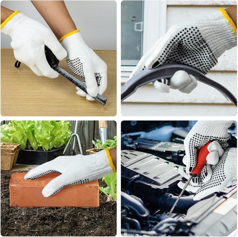 PLWJK Unisex white cotton polyester knitted safety gloves,suitable for gardening,warehouse,cooking work-12/36/240 pairs - Image 3